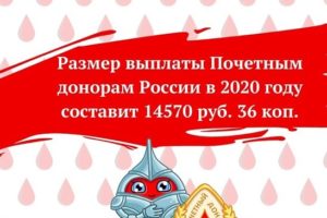 Денежная Компенсация Почетным Донорам В 2021 Году