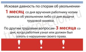 Срок исковой давности при увольнении работника