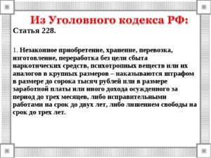 Что Означает Статья 228 В Уголовном Деле