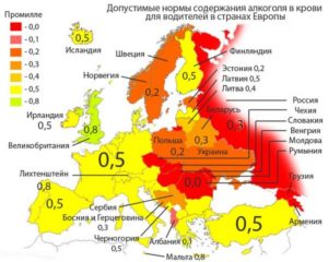 Сколько промилле алкоголя разрешено в россии