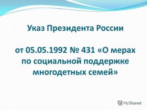 Указ Президента О Мерах По Социальной Поддержке Многодетных Семей 2021