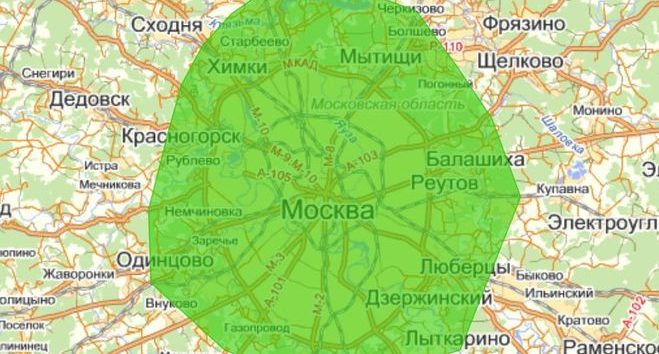 Большая Москва Зона Действия На Карте